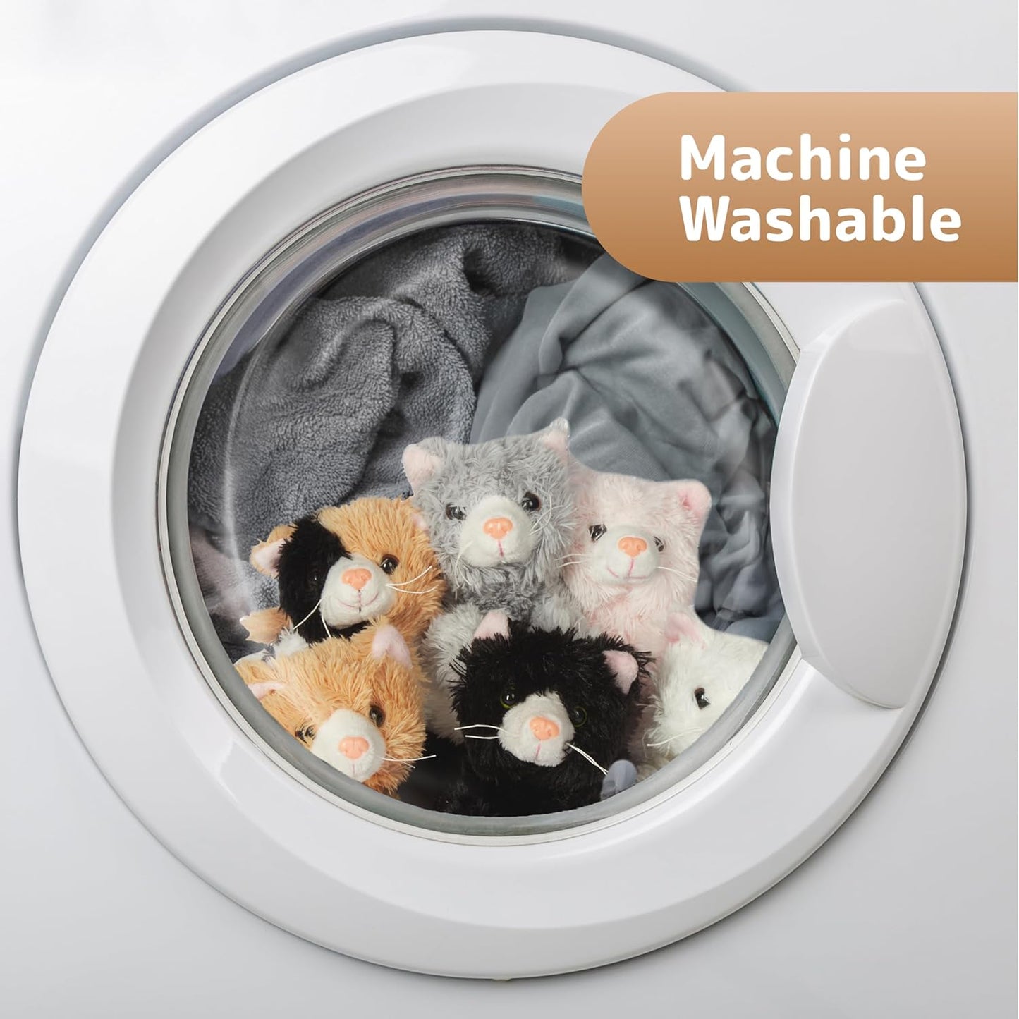 PREXTEX Realistic Looking Small Cat Stuffed Animal - 6 inch Stuffed Kittens with Lifelike Details - Plush Cat Set for Kids, Pet Toys, Home Decor, or Cat Lady Costume - Soft and Huggable - 6 Pack