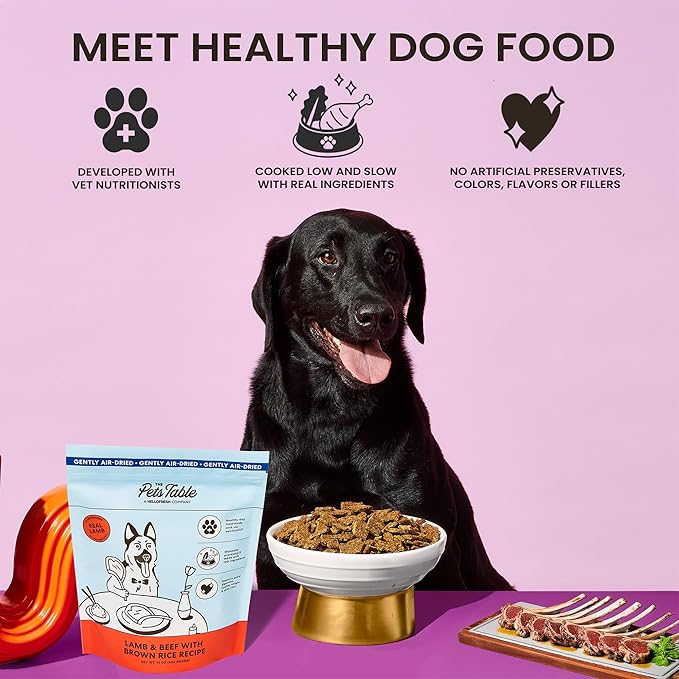 The Pets Table Lamb & Beef with Brown Rice Air Dried Dog Food, 1lb / 16 oz Bag