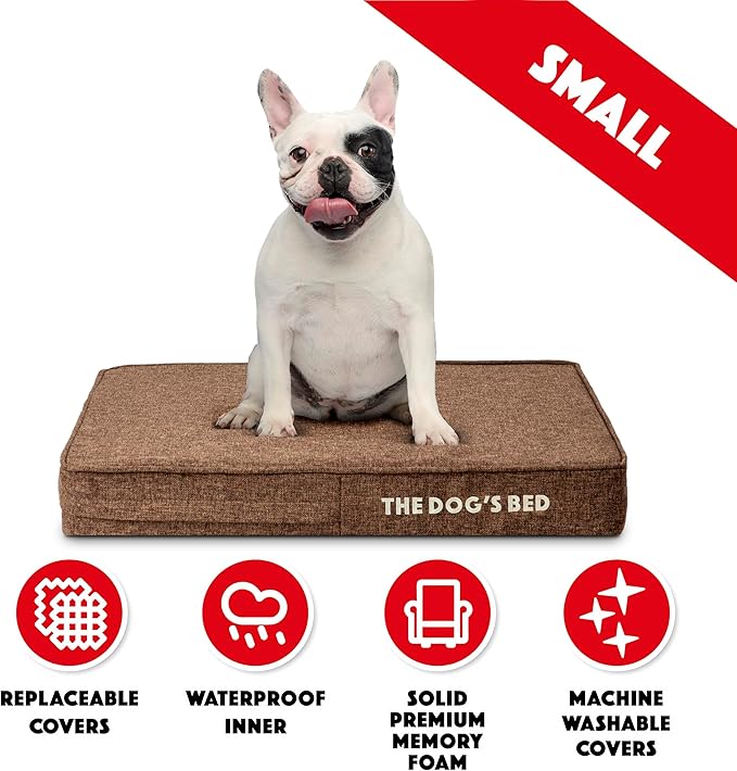 The Dog’s Bed Orthopedic Dog Bed Brown Linen Small