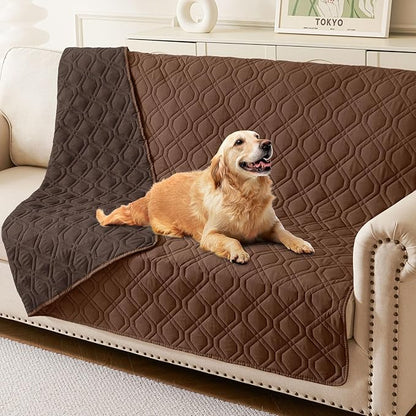 hyha Waterproof Dog Bed Blanket, Soft Pet Blankets, Waterproof Couch Cover for Dogs, Reversible Sofa Covers Washable for Furniture (52x82 Inch, Chocolate/Brown)