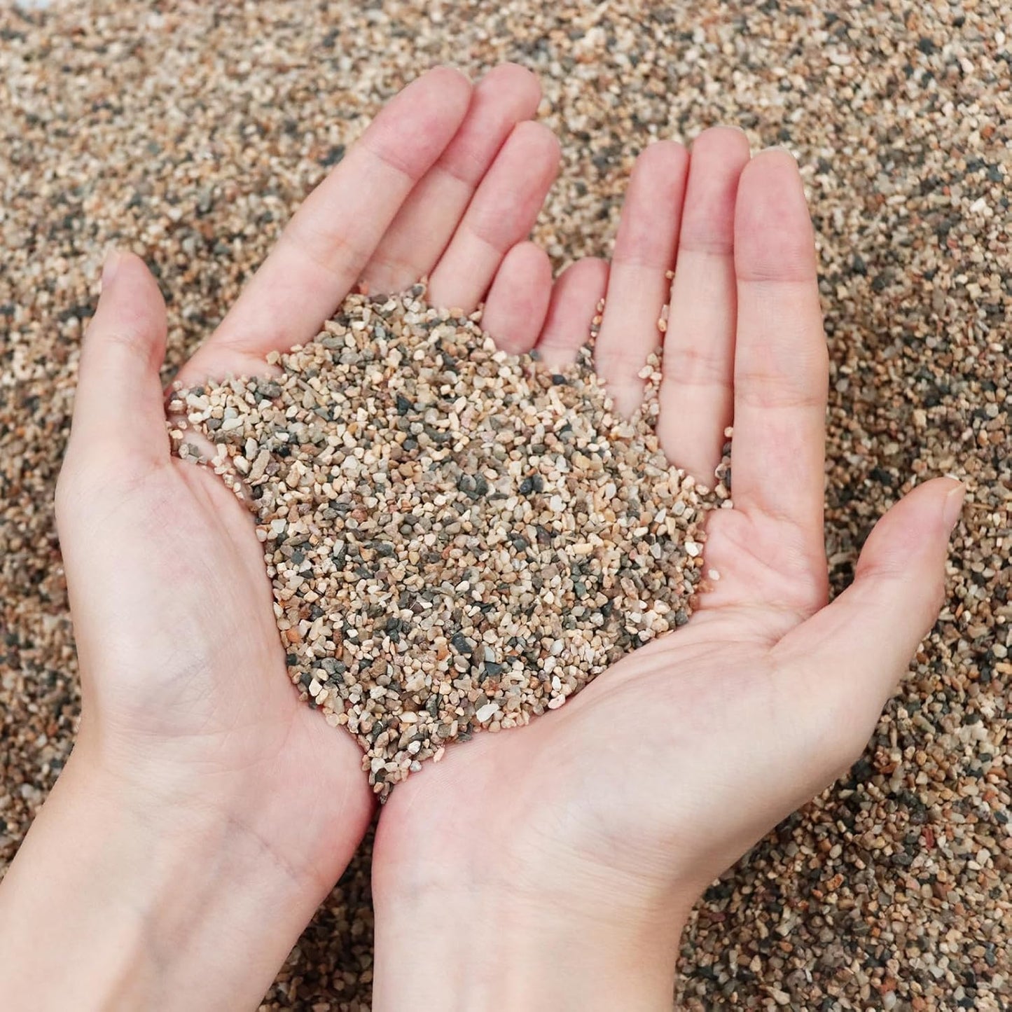 Silica Gravel, Multi-Purpose Mixed Silica Sand for Fire Pits, Aquariums and Landscaping, 11LB Medium