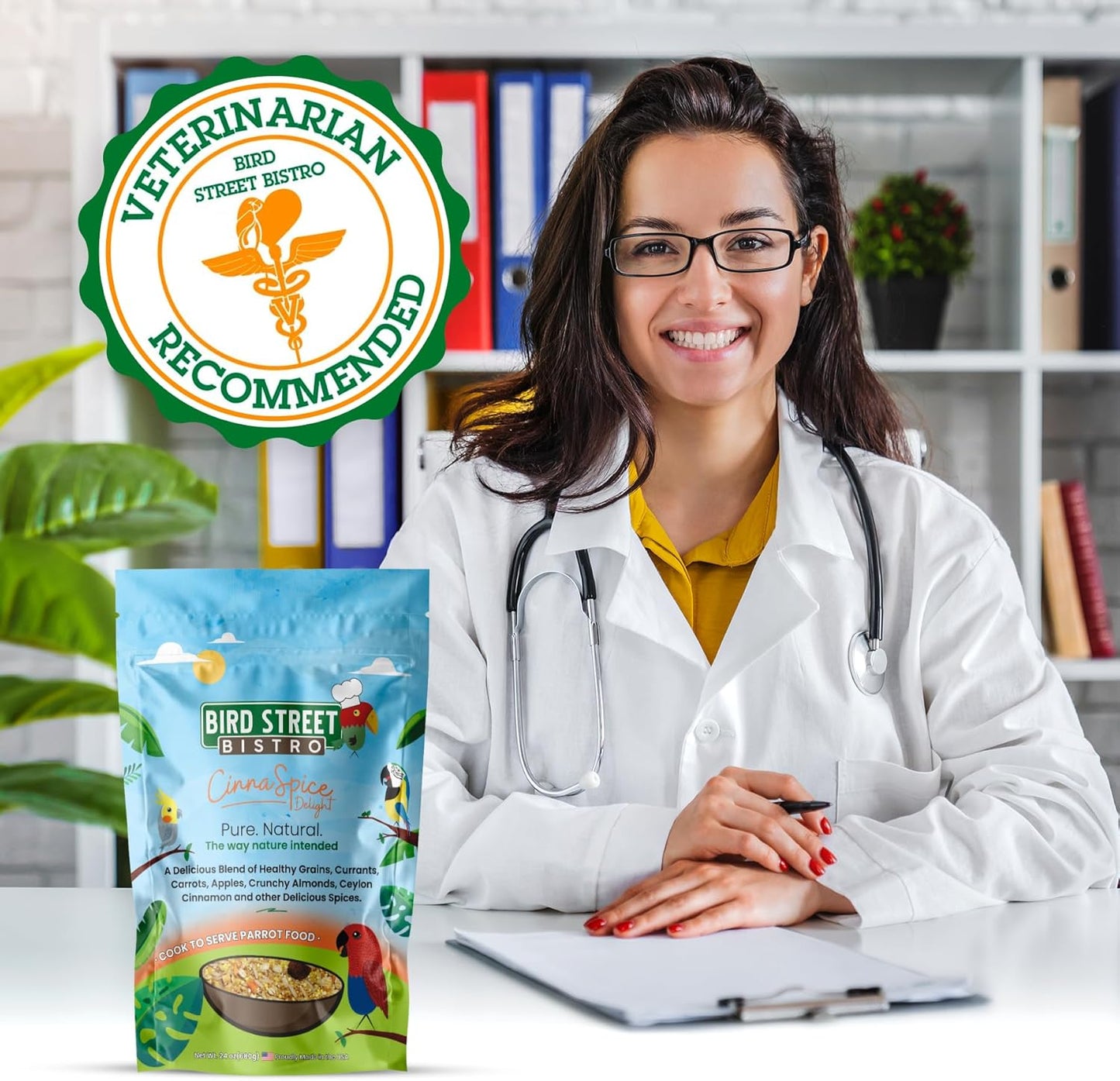 Parrot Parakeet Cockatiel Food - Bird Food - Cooks in 3-15 min with Natural & Organic Grains - Legumes - Non-GMO Fruits, Vegetables, & Health Orientated Spices (4.00 Pound (Pack of 1), CinnaSpice)