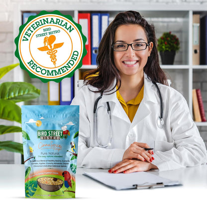 Parrot Parakeet Cockatiel Food - Bird Food - Cooks in 3-15 min with Natural & Organic Grains - Legumes - Non-GMO Fruits, Vegetables, & Health Orientated Spices (4.00 Pound (Pack of 1), CinnaSpice)