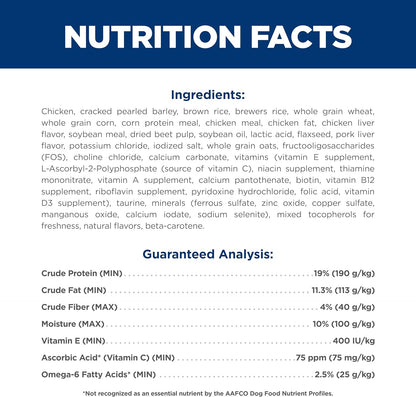 Hill's Science Diet Adult 1-6, Adult 1-6 Premium Nutrition, Dry Dog Food, Chicken & Barley, 45 lb Bag
