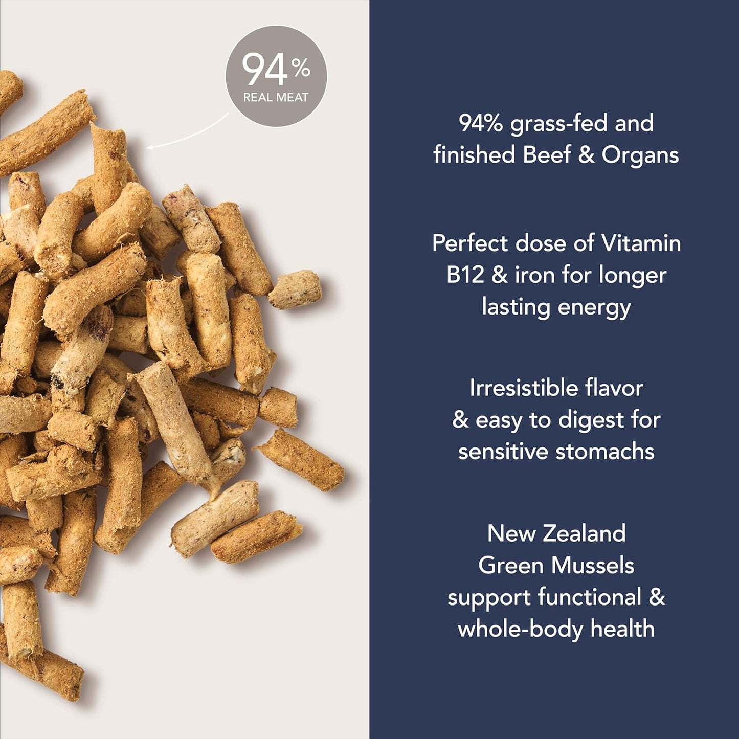 K9 Natural Beef Freeze Dried Dog Food, High-Meat Natural Complete Meal or Meal Toppers for Dogs, Grass-Fed Beef from New Zealand, Grain-Free, GMO-Free, Complete & Balanced Nutrition, 3.5oz