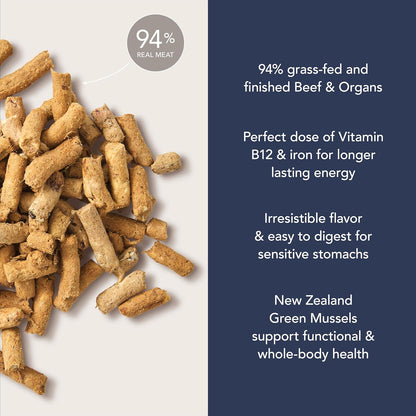 K9 Natural Beef Freeze Dried Dog Food, High-Meat Natural Complete Meal or Meal Toppers for Dogs, Grass-Fed Beef from New Zealand, Grain-Free, GMO-Free, Complete & Balanced Nutrition, 3.5oz