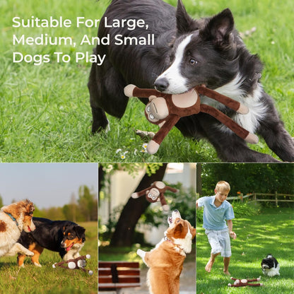 Dog Toy with Crinkle Paper & Squeaker Durable Plush Tug of War Dog Toys Interactive Soft Puppy Toy for Small Medium & Large Dogs to Keep Them Busy