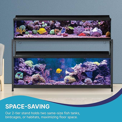 TITANEZE 55 Gallon Double Aquarium Stand (2 Stands in 1), Fish Tank Stand, Bird Cage Stand, 50.5" W x 32" H x 13" D