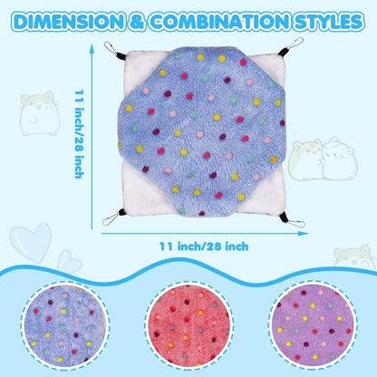 3 Pcs Guinea Pig Hammock, Rat Ferret Hamster Hanging Hammock Guinea Pig Accessories for Small Animals Chinchilla Parrot Sugar Glider Ferret Squirrel (11"×11")