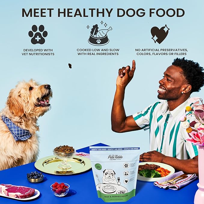 The Pets Table Beef & Berries Grain-Free Air Dried Dog Food, 1 lb (16 Oz) Bag