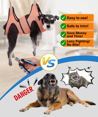 Dog Grooming Hammock,XXS Pet Grooming Harness for Extra Small Dogs,Hanging Harness for Nail Trimming,Dog Nail Hammock,Grooming Sling Holder with Wide Strap on Pet Restraint Bag
