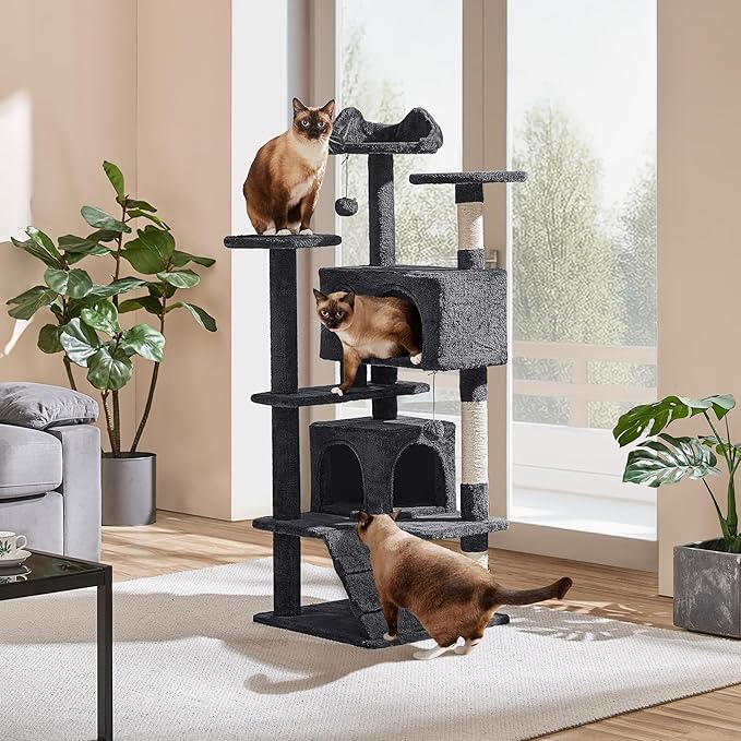 Yaheetech 54in Cat Tree Tower Condo, Cat Tree for Indoor Cats w/Scratching Post for Kittens Pet House Play