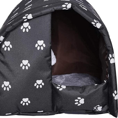 Outdoor Feral Cat House Winter, Weatherproof Waterproof Rainproof Foldable Cotton Filled Thicken Stray Feral Cats Dogs Tent Shelter Home Keep Warm Outdoor Indoor Garden (Large - 3 Cats)