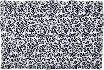 Furhaven ThermaNAP Self-Warming Cat Bed for Indoor Cats & Large/Medium Dogs, Washable & Reflects Body Heat - Quilted Faux Fur Reflective Bed Mat - Snow Leopard, Large