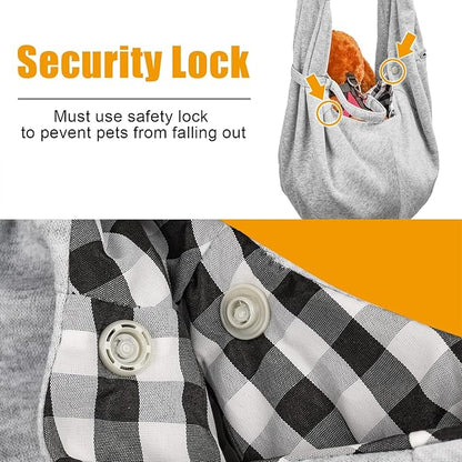 Tomkas Small Dog Sling Carrier - Zipper Pocket & Classic Strap - for 3-10 lbs Pets(Grey)