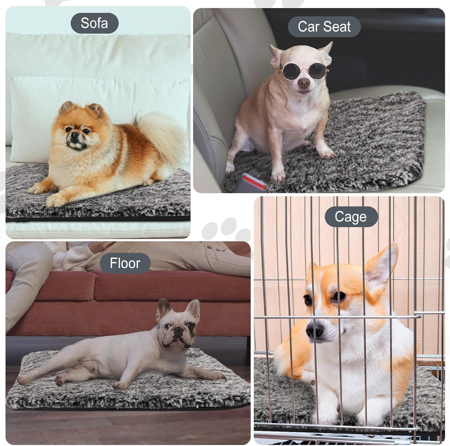 4 Pack Self Warming Cat Pads Self Heating Cat Mat Washable Homeless Dogs Thermal Pads Kennel Pad Reflects Body Heat Warm Crate Bed Mat for Indoor Outdoor Pet(Gray,18 x 24 Inch)