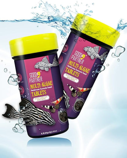 Purify Series for Algae Wafers Pleco Food, Spirulina Fish Food for Snails, Plecos, Algae Eaters and Bottom Feeders, Color Enhancing, All Natural Ingredients, 2.82oz (Pack of 2)