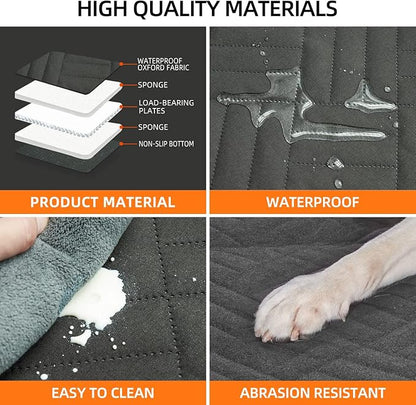 YJGF Back Seat Extender,Dog Seat Cover for Back Seat,Hard Bottom Car Seat Cover for Dogs,Dog Hammock for Car,Back Seat Pet Cover for Dogs(Black)