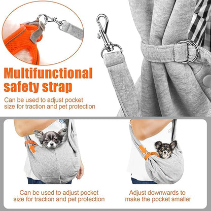 Tomkas Dog Sling Carrier for Small Dogs Puppy Carrier for Small Dogs (Grey, for Pets Weight 2-7 lbs)