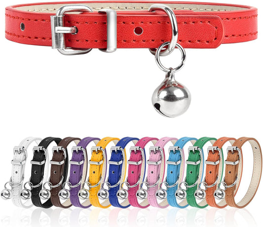 XS Dog Collar for Teacup Adjustable Teacup Dog Collar for Small Medium Large Dogs 3/8 inch Width (Red, XS)