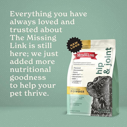 The Missing Link Hip & Joint + Probiotics Supplement 5lb Bag - Superfood Powder for Dog Cartilage & Bone Health, Joint Mobility & Flexibility