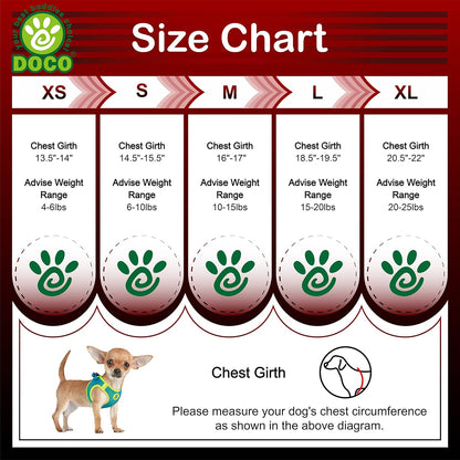 DOCO Dog Harness for Large Sized Dog - Athletica Adjustable, No Pull, No Choke, Puppy Vest Lightweight Air Mesh, Reflective, Puppy Essentials - Orange, Large (Chest 18.5"-19.5", Weight 15-20 lbs)