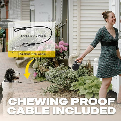 Fida Retractable Dog Leash Large Breed, Heavy Duty 16 ft Dog Walking Leash, up to 110 lbs, 360° Tangle Free, Black