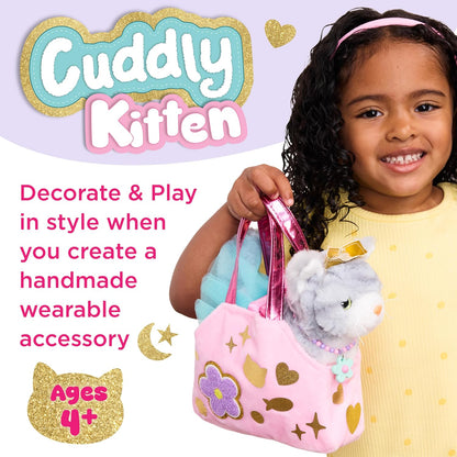 Creativity for Kids Cuddly Kitten Kit | Adopt, Accessorize & Decorate a Plush Pet | Toddler Purse & BFF Jewelry Gift for Girls | Encourages Imaginative Play & Fine Motor Skills (Ages 4+)