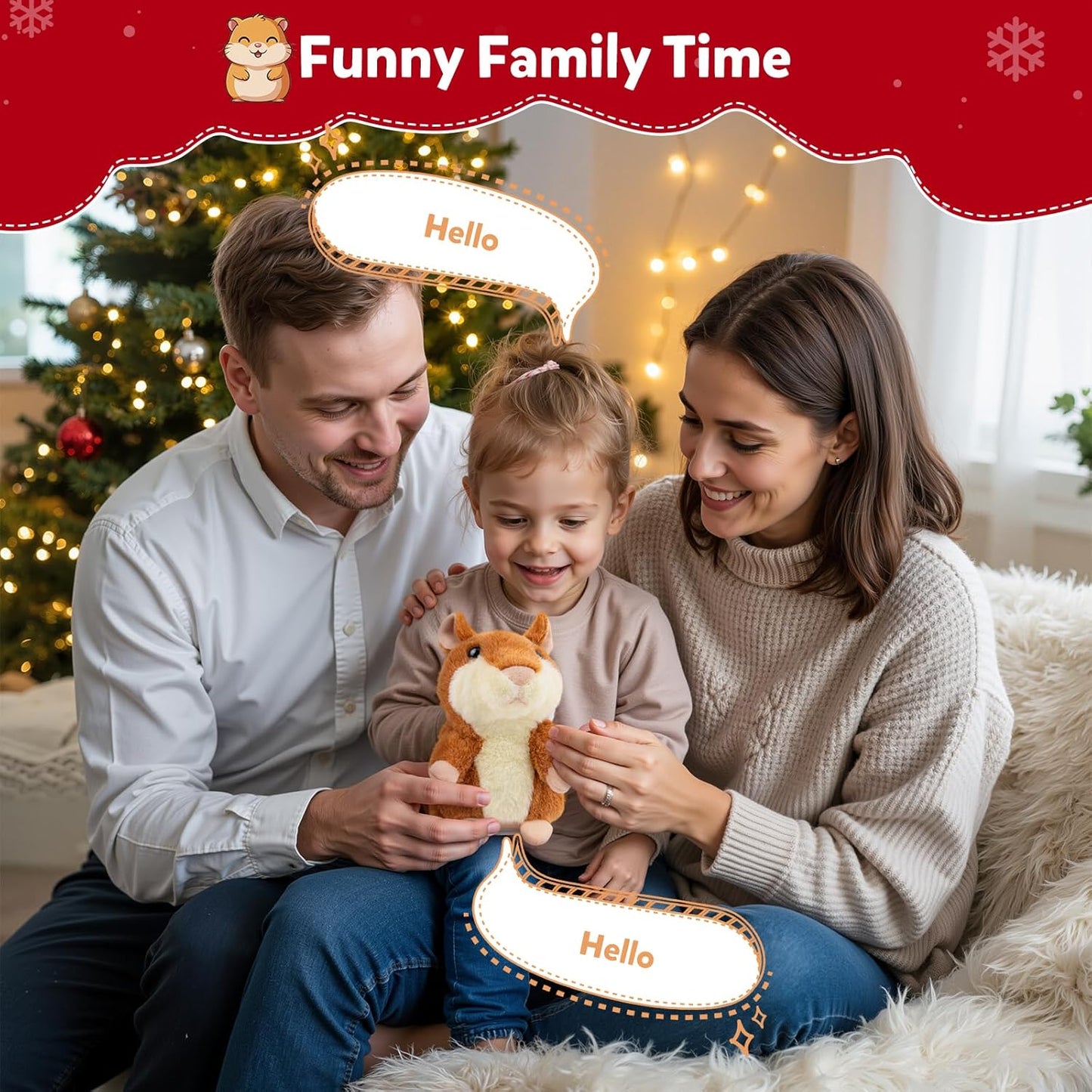 Ayeboovi Toddler Toys Talking Hamster Repeats What You Say Interactive Fun Kids Toys for Ages 2-4 Christmas Birthday Gift | Stuffed Animals Autism Toy Gifts for 2 3 4 5+ Year Old Girls Boys