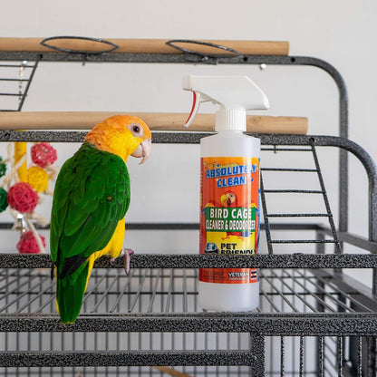 Absolutely Clean Amazing Bird Cage Cleaner and Deodorizer - Just Spray/Wipe - Safely & Easily Removes Bird Messes Quickly and Easily - Made in The US - Fragrance Free - (16oz Pack of 6)