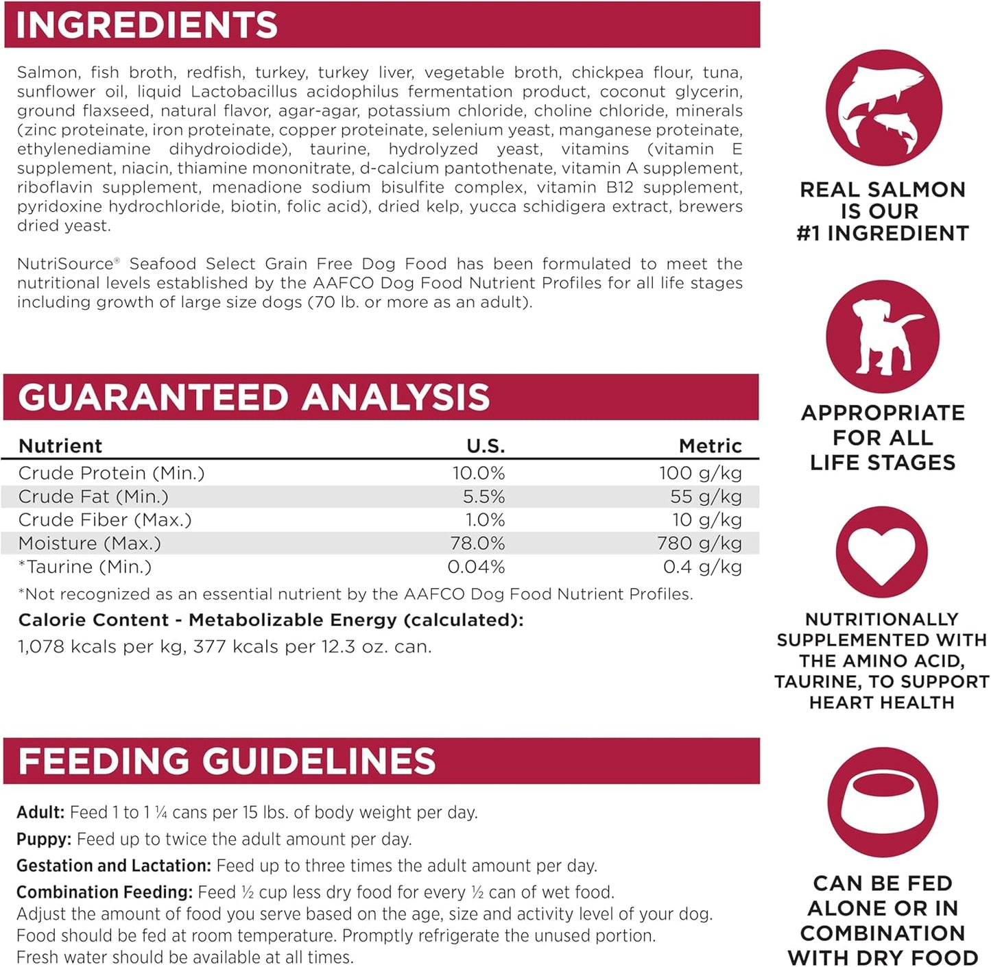 NutriSource Grain Free Seafood Select Recipe Dog Food, Premium Wet Dog Food, 12.3 Ounce (Pack of 12)