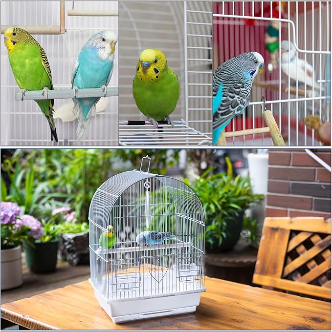Small Bird Travel Cage - Lightweight Small Birds Starter Kit with Birdcages and Accessories Great for Parakeets Lovebirds Parrotlets Finches Canaries