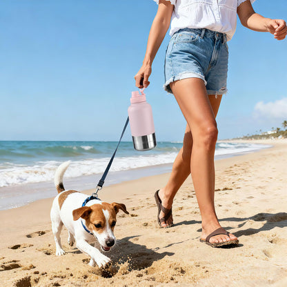 32oz Insulated Dog Water Bottle with 2 Bowls for Small Dogs