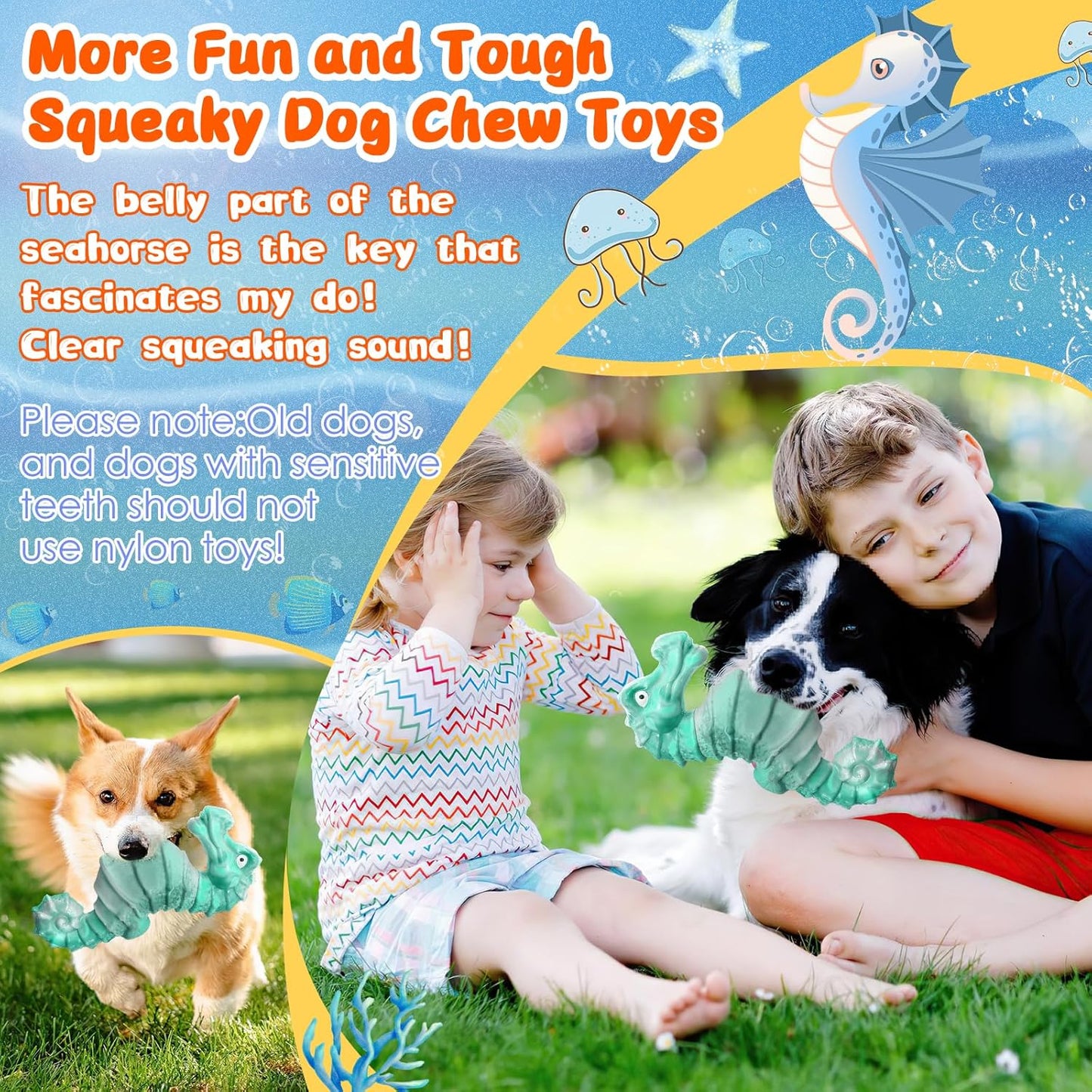 Dog Chew Toys for Aggressive Chewers: Tough DogToys for Large Dogs -Indestructible Toys for All Breeds-Squeaky Dog Toys for Aggressive Chewers/Super Chewers/Heavy Duty