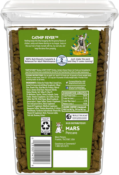 Temptations MixUps Catnip Fever Flavor Crunchy and Soft Cat Treats, 30 oz. Tub