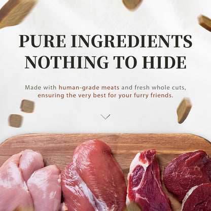 Herz Air-Dried Dog Food Lamb & Duck Liver Recipe 1 lb, All-Natural, High-Protein, Grain-Free, Limited Ingredients, Complete & Balanced, Premium Canine Cuisine