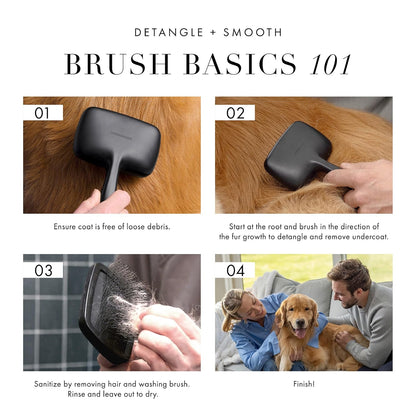 Tweezerman Dog and Cat Slicker Brush for Large Pets, Grooming Brush with Coated Bristles to Prevent Scratching and Ergonomic Handle