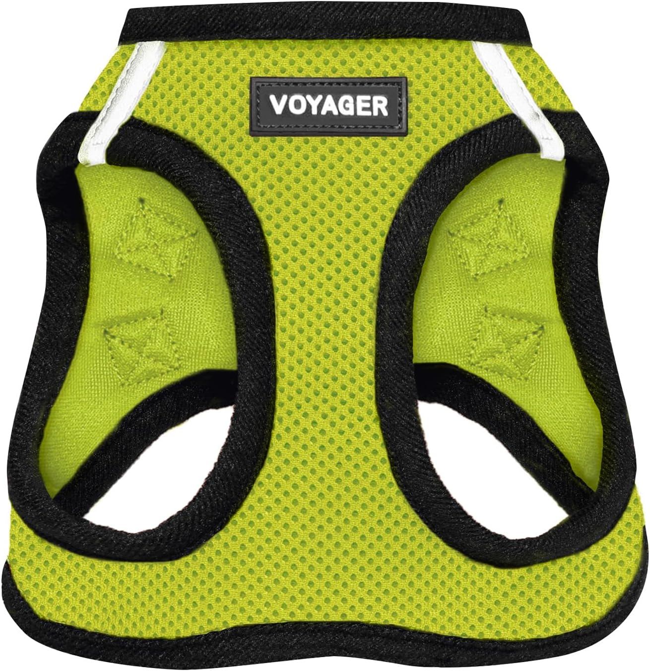 Best Pet Supplies Voyager Step-in Air Harness - All Weather Mesh, Reflective, No Pull Harness for Dogs, Cats - Secure with Hook & Loop Fastener, Buckle, Double D-Rings - Lime Green/Black Trim, XL