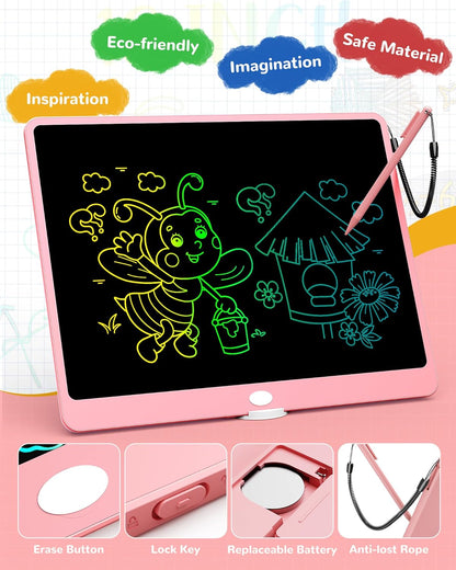 KOKODI LCD Writing Tablet, 16 Inch Colorful Toddler Doodle Board Drawing Tablet, Erasable Reusable Electronic Drawing Pads, Educational and Learning Toy for 3-6 Years Old Boy and Girls