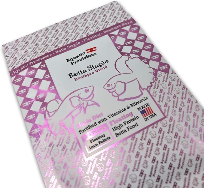 Betta Staple Fish Food, 0.35 oz (10g) Floating 1mm High Protein Pellets