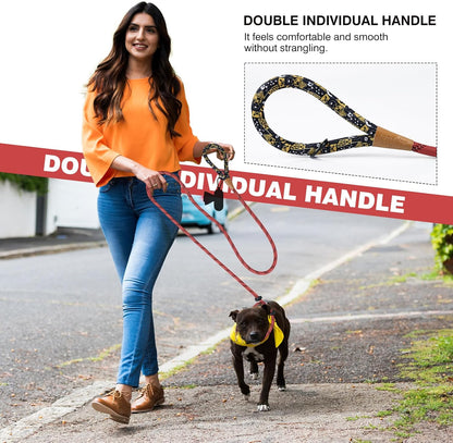 lynxking Slip Lead Dog Leash Reflective, Heavy Duty Comfortable Strong Rope for Large Medium Small Dogs No Pull Pet Training (Red, Large 1/2in x 6ft-Slip Lead)