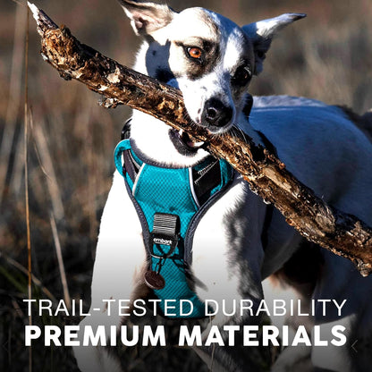 Embark Adventure Dog Harness, Reflective Trim No Pull Dog Harness for Large Dogs - Military Grade Nylon, Front Clip with Gel Lined Handle.
