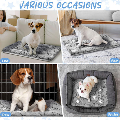 VitalCozy 2 Pack Self Warming Cat Mat Self Heating Pad Bed Reversible Machine Washable Reflects Body Heat Warm Thermal Pet Pad Crate Blanket for Feral and Indoor Cat(Double Star,20'' X 30'')