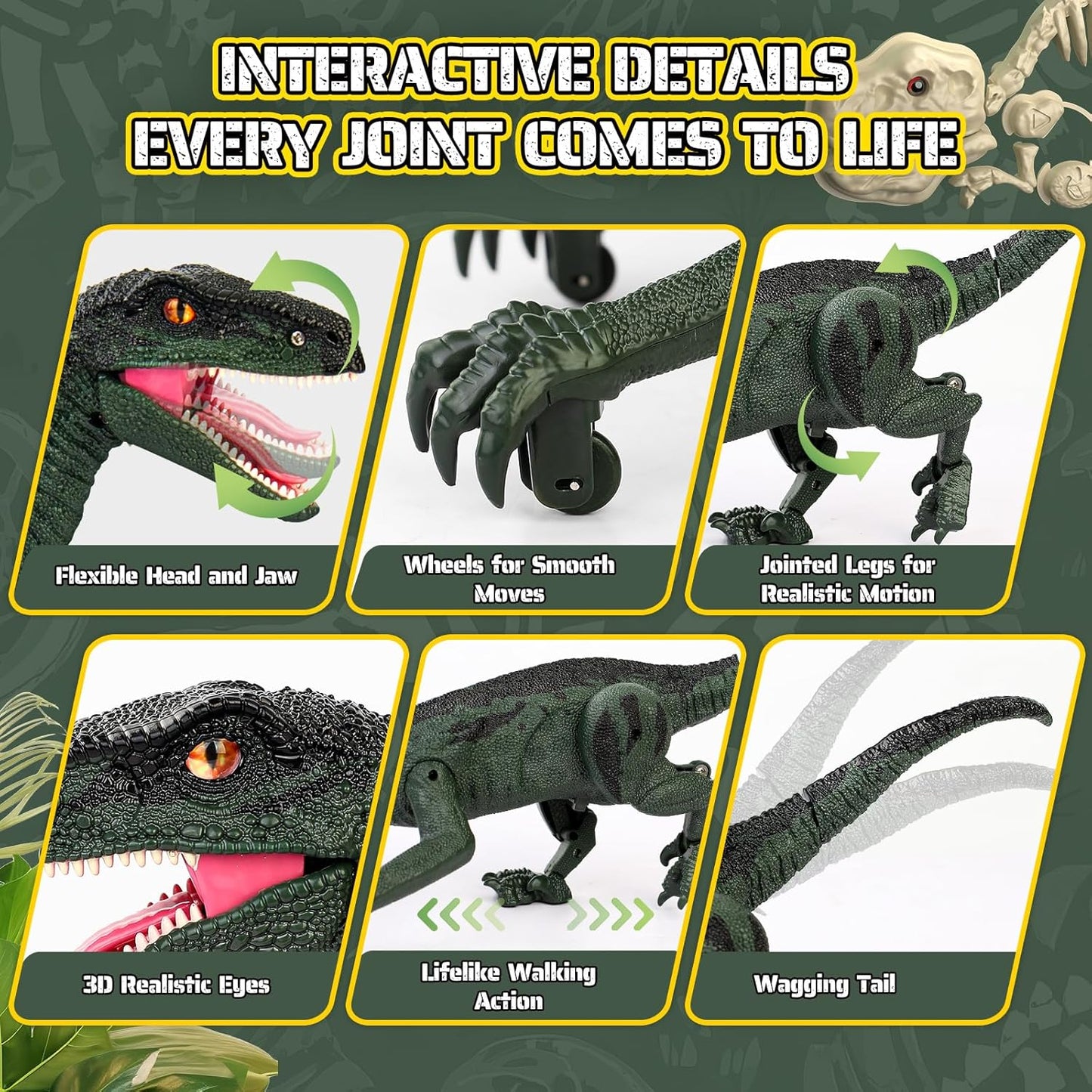 Dinosaur Toys for Kids 3-5, 5-7, 8-12, 2.4GHz Remote Control Dinosaur with Walking, Realistic Sounds, Demo Mode, Rechargeable Jurassic Toys for Birthdays, Parties, Children’s Day