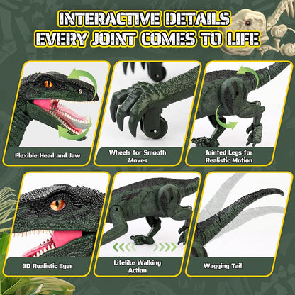 Dinosaur Toys for Kids 3-5, 5-7, 8-12, 2.4GHz Remote Control Dinosaur with Walking, Realistic Sounds, Demo Mode, Rechargeable Jurassic Toys for Birthdays, Parties, Children’s Day