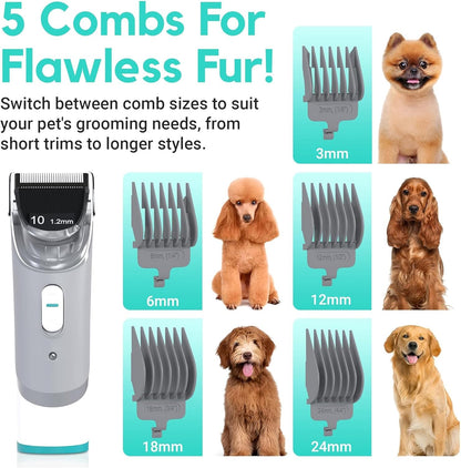 Dog Grooming Vacuum for Shedding, 5-in-1 Pet Grooming Kit with Dog Clippers for Grooming, 14,000Pa Powerful Suction, 4.5L Dust Cup, Quiet Pet Hair Vacuum Cleaner for Cats & Dogs Grooming