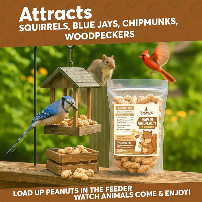 50 LB - Raw Peanuts For Squirrels, Raw In Shell Peanuts For Birds and Wildlife- Squirrel Food, Wild Bird Seed - Grown in The USA