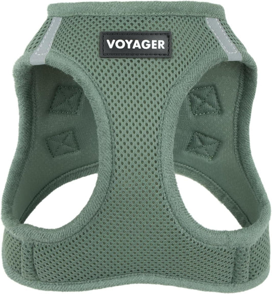 Best Pet Supplies Voyager Step-in Air Harness - All Weather Mesh, Reflective, No Pull Harness for Dogs, Cats - Secure with Hook & Loop Fastener, Buckle, Double D-Rings - Moss Green, S