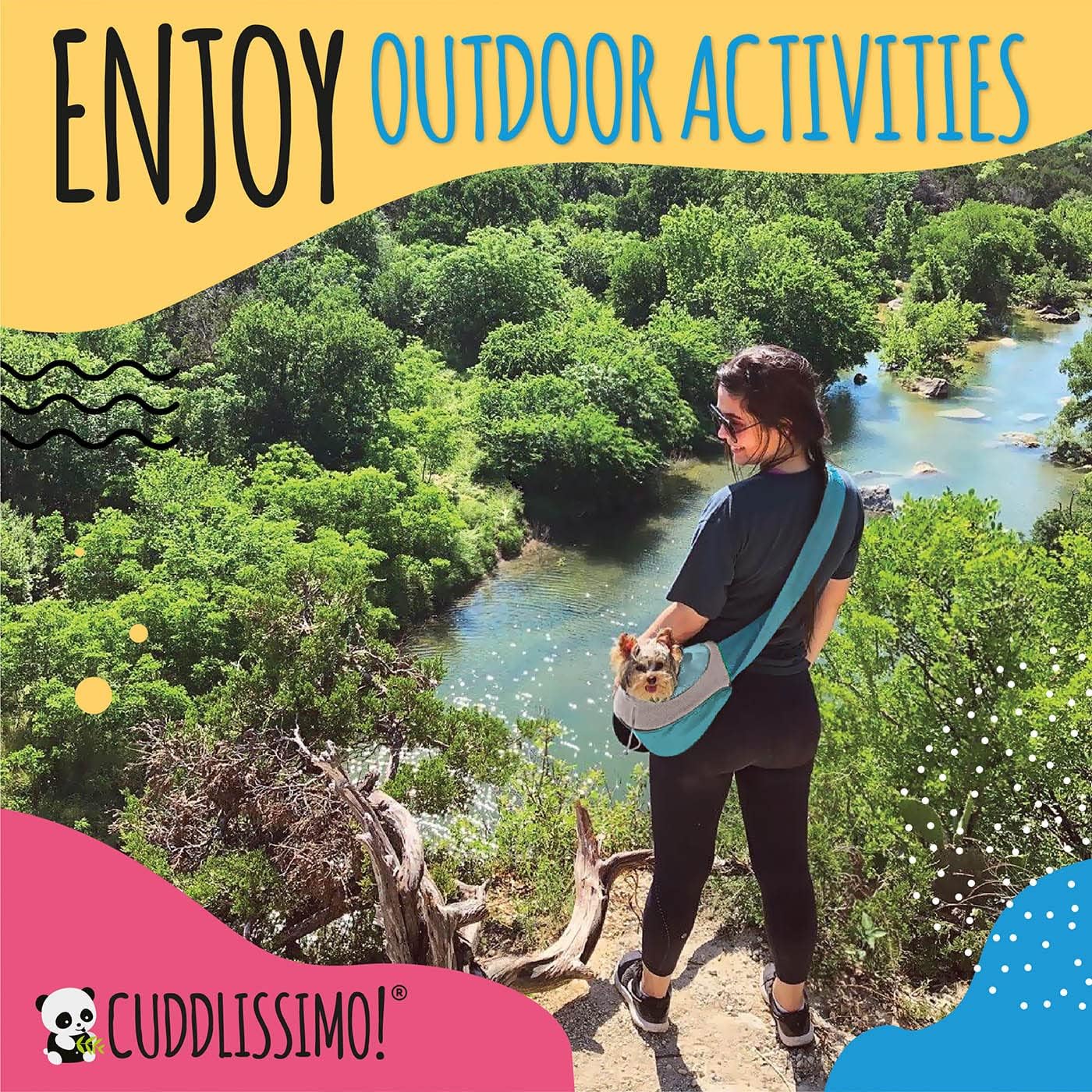 Pet Sling Carrier - Soft Front-Chest Carrying Bag for Small Pets (Ideal for Dogs & Cats 6–10 lbs) - Carefully Sized for Yorkshire Terrier, Maltese, Toy Poodle, Papillon - (Blue-L)