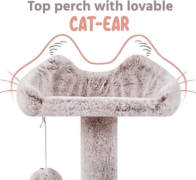 Yaheetech 54in Cat Tree, Cat Tower with Double Cat Condo, Sisal Scratching Posts, and Dangling Balls, Cat Furniture Kitten Play House